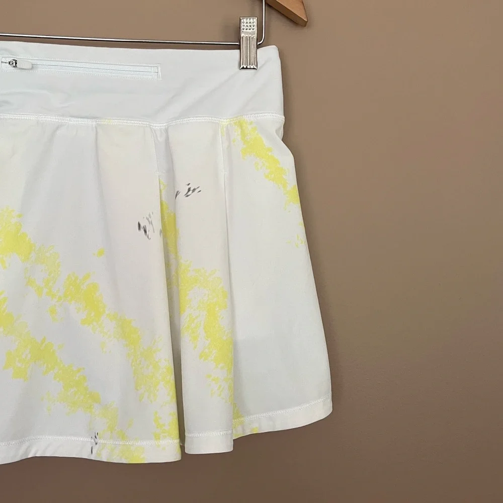 {Lululemon} Pace Rival Mid-Rise Skirt Long in Cross Court Wash Electric Lemon